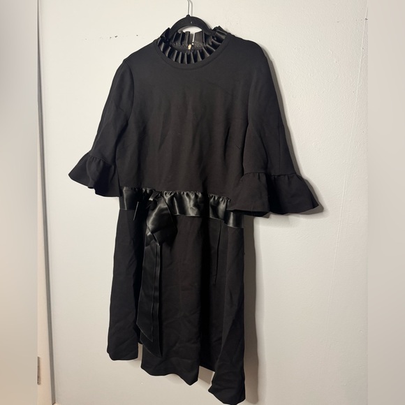 Kate Spade Black Dress with Satin Ruffles - Picture 3 of 6